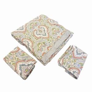 Ralph Lauren Standard Full Queen Set Duvet Cover Shams Paisley Floral Cotton